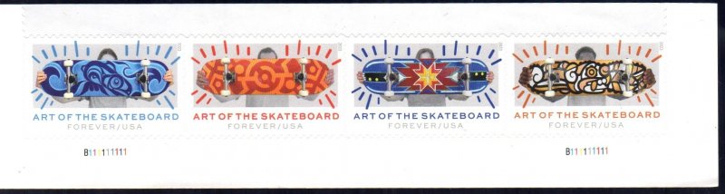 US 5763-5766 2023 Skateboard Strip of 4 MNH with plate numbers