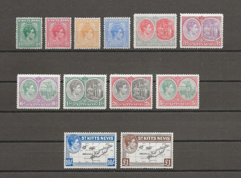 ST KITTS & NEVIS 1938/50 SG 68a/77f MNH