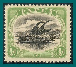 Papua 1907 Lakatoi,  0.5d large, wmk up invert, perf 11, mint  #41,SG47
