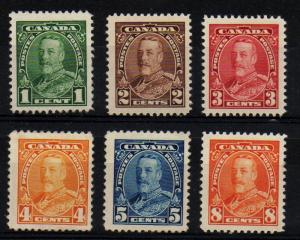 Canada #217-22 Mint VLH CV$10.10