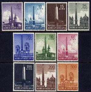 VATICAN Sc#C35-44 1959 Historical Buildings MNH