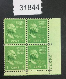 US STAMPS #804 MINT OG H PLATE BLOCK  LOT #31844