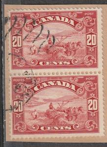 #157 Canada Used Pair on paper