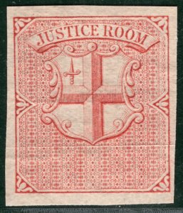 GB KGV Revenue Stamp *JUSTICE ROOM* London Local PROOF Mint MNG G2WHITE21