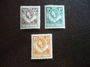 Stamps - Northern Rhodesia - Scott# 61-63 - Mint Hinged Partial Set of 3 Stamps