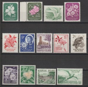 NORFOLK ISLAND 1960/2 SG 24/36 MNH Cat £38