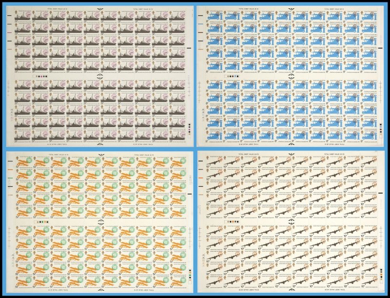 1974 sg 954-957 Centenary of the UPU Full set of full sheets UNMOUNTED MINT 