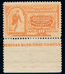 US E3 10c 1893 Columbian Exposition Messenger Running unused OG HR F-VF botto...