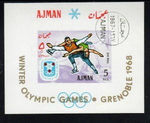 AJMAN  1968 WINTER OLYMPICS GRENOBLE  MINT  VF NH  O.G CTO  S/S (AJ15)