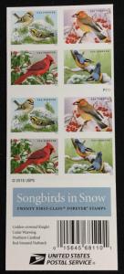 US #5126-5129 (5129b) MNH Booklet of 20 Songbirds in Snow