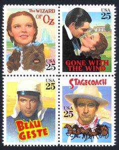 USA Sc# 2448a MNH Block/4 1990 Classic Films