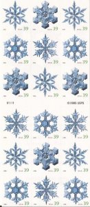 US Stamp - 2006 Christmas Snowflakes - Booklet Pane of 18 Stamps #4116b