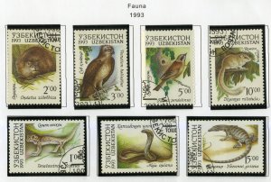 UZBEKISTAN 7-13 USED BIN $2.00 ANIMALS, REPTILES