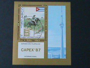 ​CUBA-1987-SC#2953- WORLD STAMPS SHOW CAPEX'87 -CTO-S/S-VF FANCY CANCEL