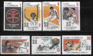 Cuba 1593-1599 1971 Pan American Games set MNH