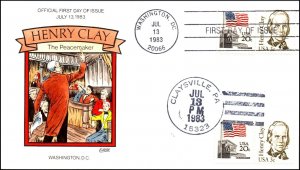 Scott 1846 3 Cents Henry Clay Collins Hand Painted FDC