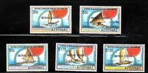 Aitutaki-Sc#469-73- id7-unusd NH set -Festival of Pacific Arts-overprinted Royal