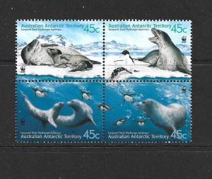 AUSTRALIAN  ANTARCTIC TERRITORY - 2001 WWF SEALS - SCOTT L118 - MNH