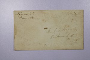 CSA - 1862 (Dec. 18) Lima SC Stampless Cover w/ Letter 10 Paid - L37840