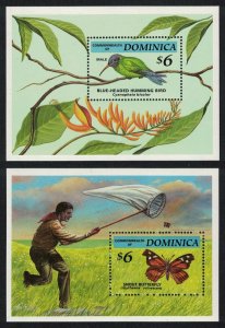 Dominica Hummingbird Birds Butterfly 2 MSs 1994 MNH SG#MS1807 MI#Block 256-257