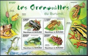 BURUNDI 2011 SHEET bur11216b GRENOUILLES FROGS AMPHIBIANS