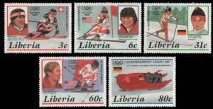 Liberia 1987 MNH Stamps Scott 1049-1053 Sport Olympic Games Skiing