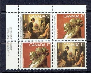 CANADA - 1980 ACADEMY OF ARTS - UPPER LEFT PB - SCOTT 850a - MNH