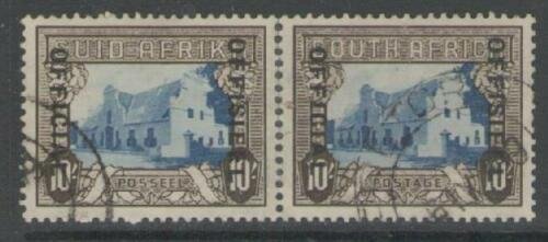 SOUTH AFRICA SGO29 1940 10/= BLUE & SEPIA USED WITH PERF SEPARATION STRENGTHENED 