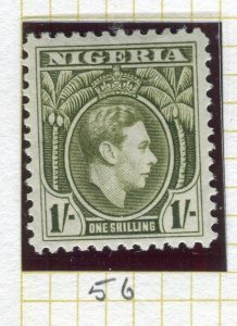 NIGERIA; 1938 early GVI issue fine Mint hinged Shade of 1s. value