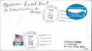 Caroline Islands 6c Flag Over White House Coil on 6c Moby Dick Envelope 1971 ...