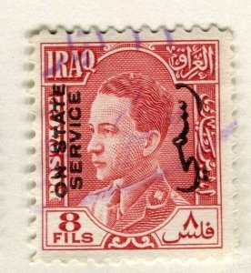 IRAQ;  1934 King Ghazi STATE SERVICE Optd. fine used 8f. value