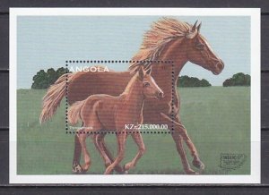 Angola, Scott cat. 995. Horses s/sheet. ^