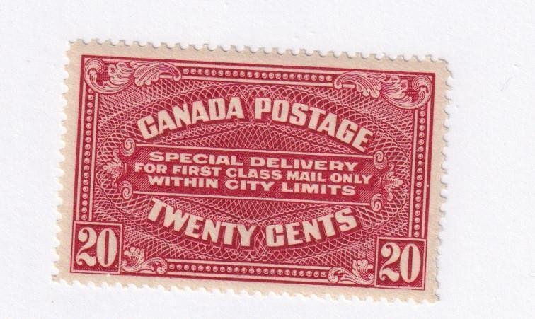 CANADA  # E2 VF-MLH 20cts SPECIAL DELIVERY CAT VALUE $150