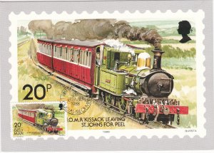 Isle of Man # 358A, Railways & Tramways, Maxi Card First Day Cancel