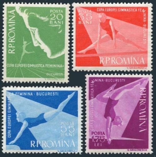 Romania 1155-1158, MNH. Mi 1639-1642. European Women's Gymnastic meet, 1957. 