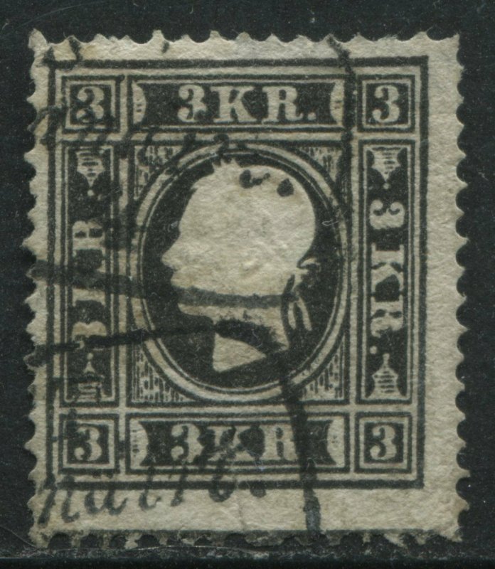 Austria 1858 3 kreuzers black Type 2 used