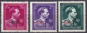 Belgium #365-7  F-VF Unused CV $4.45  (Z1887)