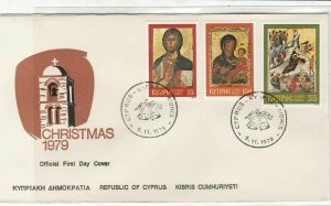 Cyprus 1979 Christmas Church Pic Slogan Bells Cancels Stamps FDC Cover Ref 27663