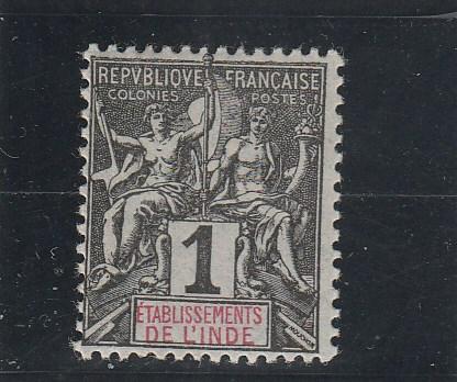 French India  Scott#  1  MH  (1892 Navigation & Commerce)