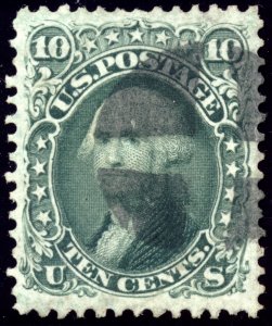 US 68 10c 1861 George Washington quartered cork cancel PF cert