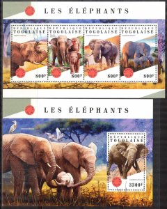 Togo 2018 Elephants sheet + S/S MNH