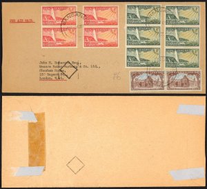 New Zealand 1951 Health plus 6d pairs on Airmail Cover