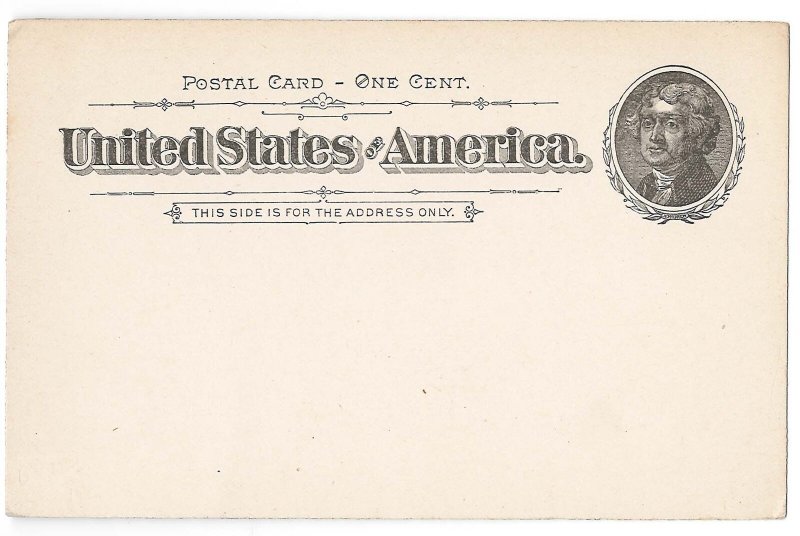 USA 1881 1c black Liberty postal stationery card, Nothing but the address...