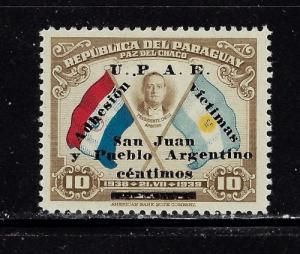 Paraguay B10 Lightly hinged 1944 overprinted issue