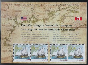 US #4074 39c  1606 Voyage Souvenir Sheet, VF/XF OG NH, fresh sheets, STOCK PHOTO