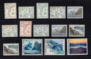 Faroe Is. #7-20 (1975 Maps and Scenes definitive  set) VFMNH  CV $13.00