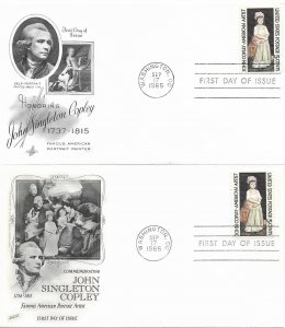 1965 FDC, #1273, 5c John Singleton Copley, Art Craft & Fleetwood