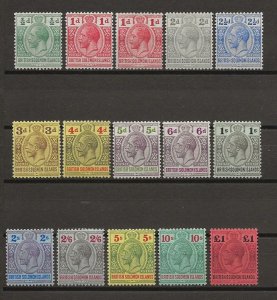 BRITISH SOLOMON ISLANDS 1914/23 SG 22/38 MINT £486