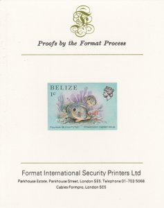 BELIZE 1984 MARINE LIFE imperf on FORMAT INT PROOF CARD