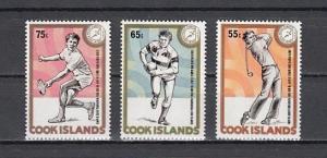  Cook Islands, Scott cat. 880-882. Golf, Rugby & Tennis issue .